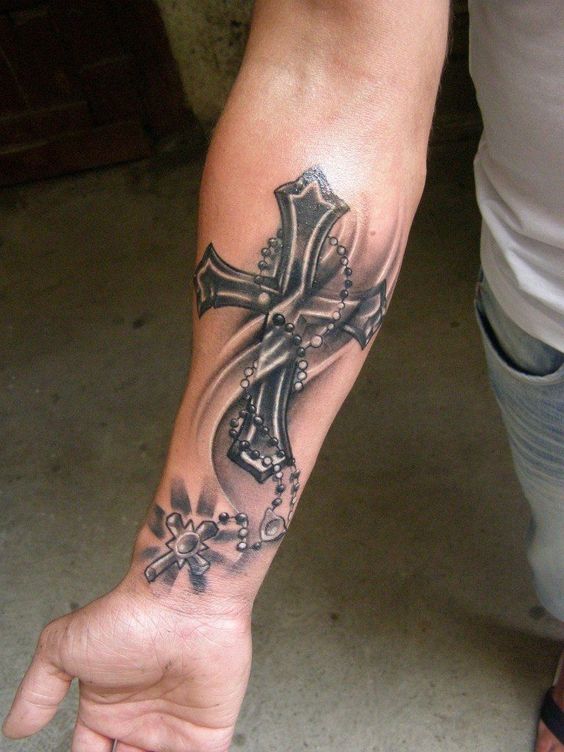 2 cross tattoos for men