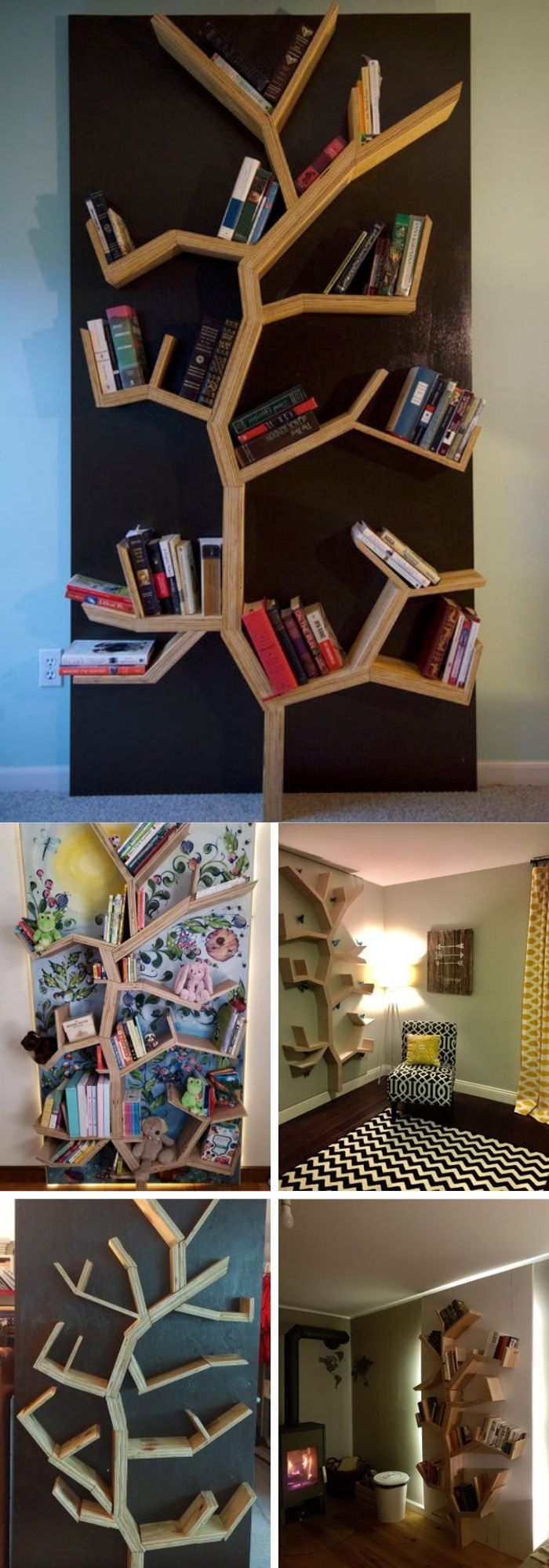 DIY tree bookshelf Easy DIY Bookshelf Ideas and Plans