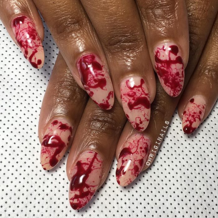 6 bloody halloween nail designs
