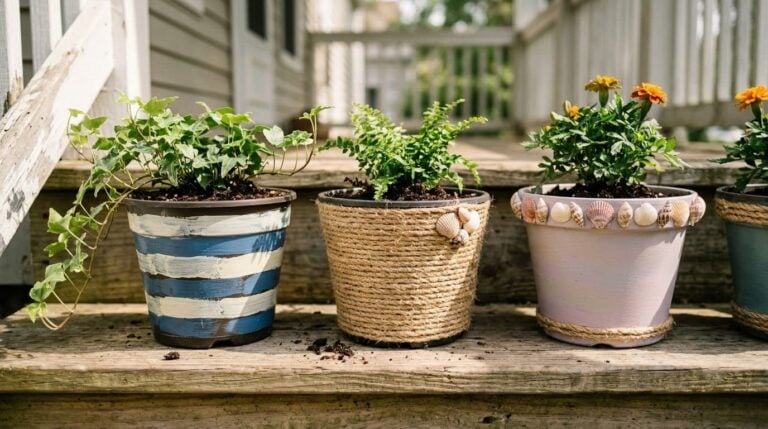 20 Stunning Plastic Flower Pot Makeover Ideas (With Paint, Rope, and Clean-Up Tips)