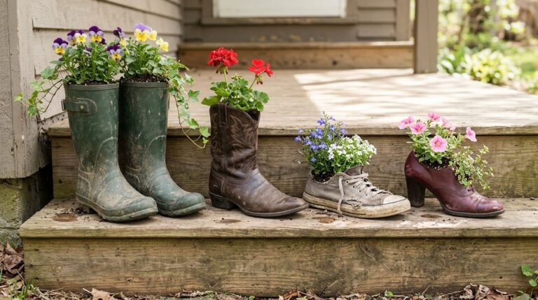 20 Quirky Planter Ideas From Old Shoes and Boots (That Actually Drain)