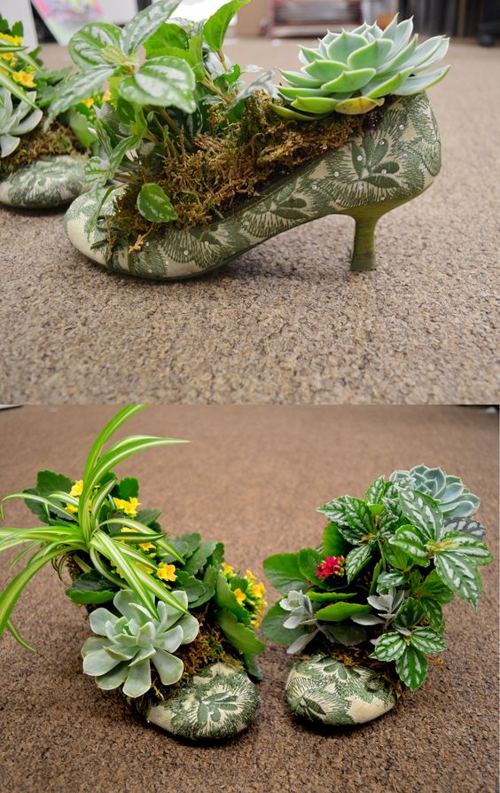 10 planter ideas from recycled footwear