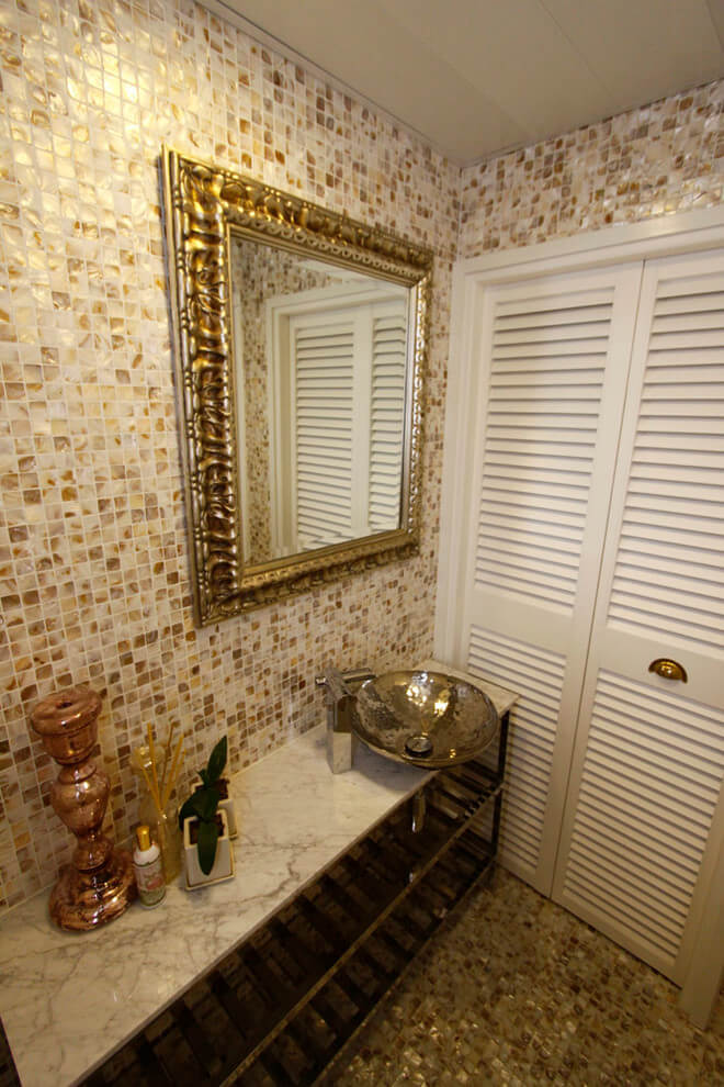 16 bathroom wall tiles with mother of pearl