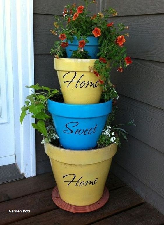 2 plastic flower pot ideas
