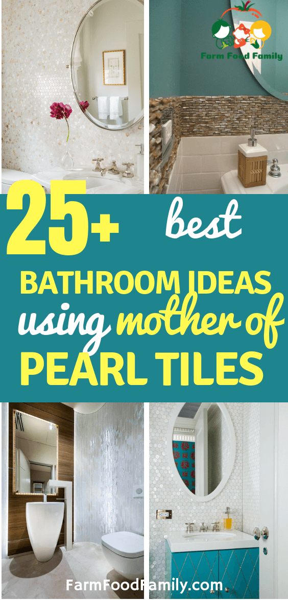 bathroom wall tiles using mother of pearl
