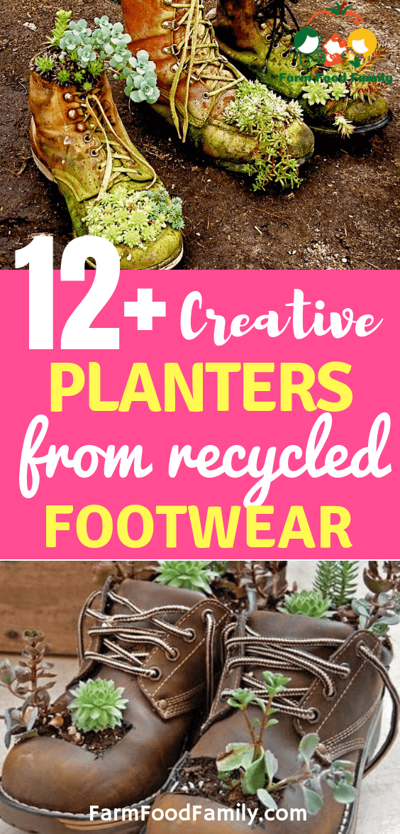 planter ideas from recycled footwear
