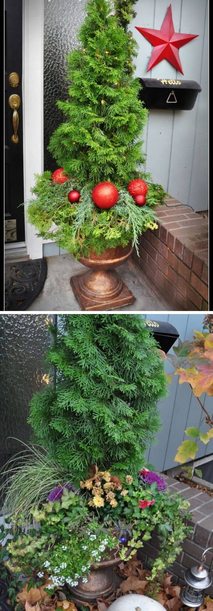 11 outdoor christmas planter ideas