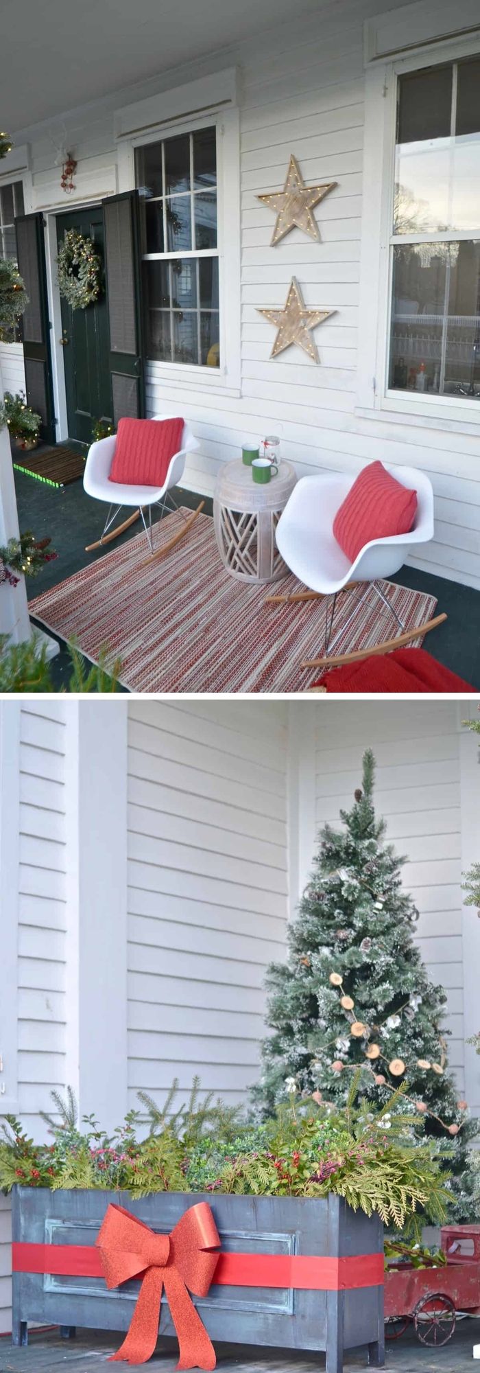 2 christmas porch decor ideas