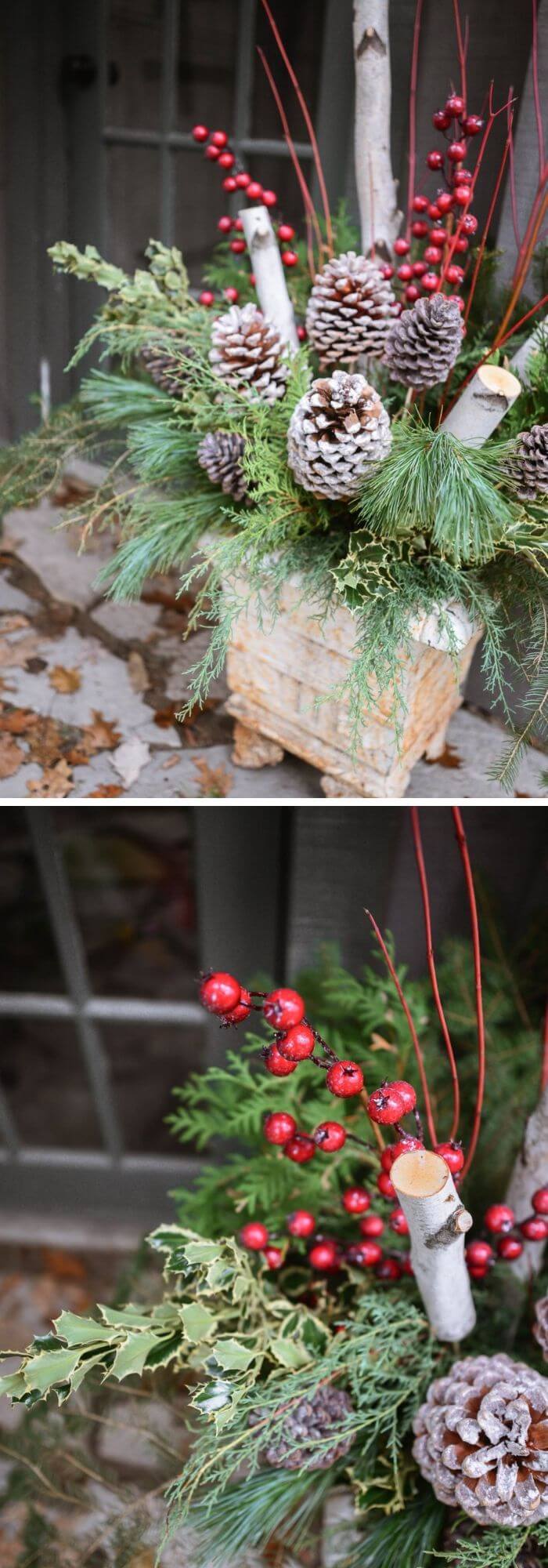 3 outdoor christmas planter ideas