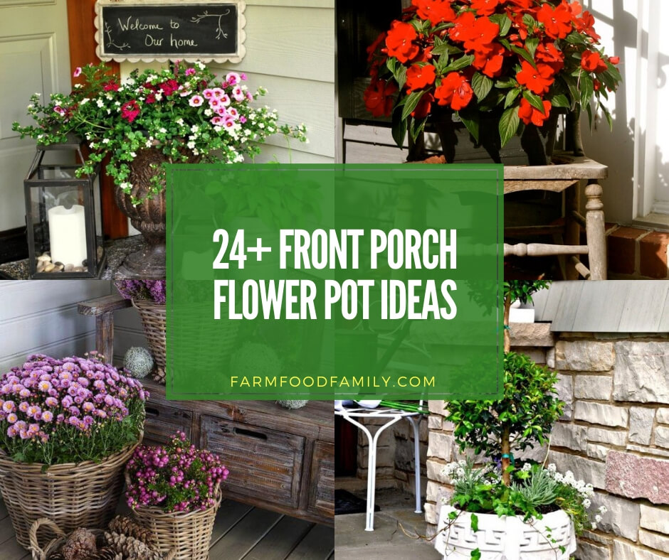  Beautiful Front Door Flower Pot Ideas Designs For  - Front Porch Potted Plant Arrangement Ideas