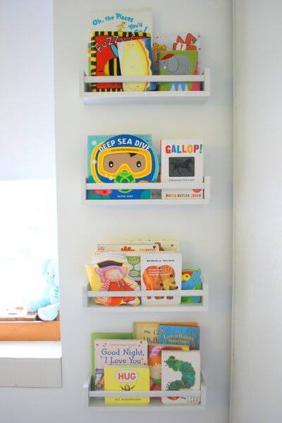 Use the spice shelves - Clever DIY Toy Storage & Organization Ideas & Projects For Kids