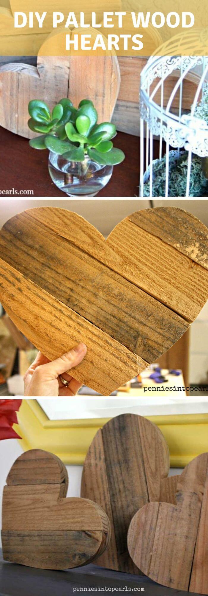 The anniversary heart sets - DIY Rustic Wood Heart Ideas & Projects