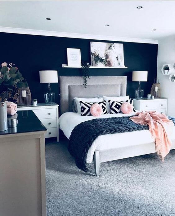 Grey Bedroom Ideas Designs, Best Wall Color For Grey Headboard