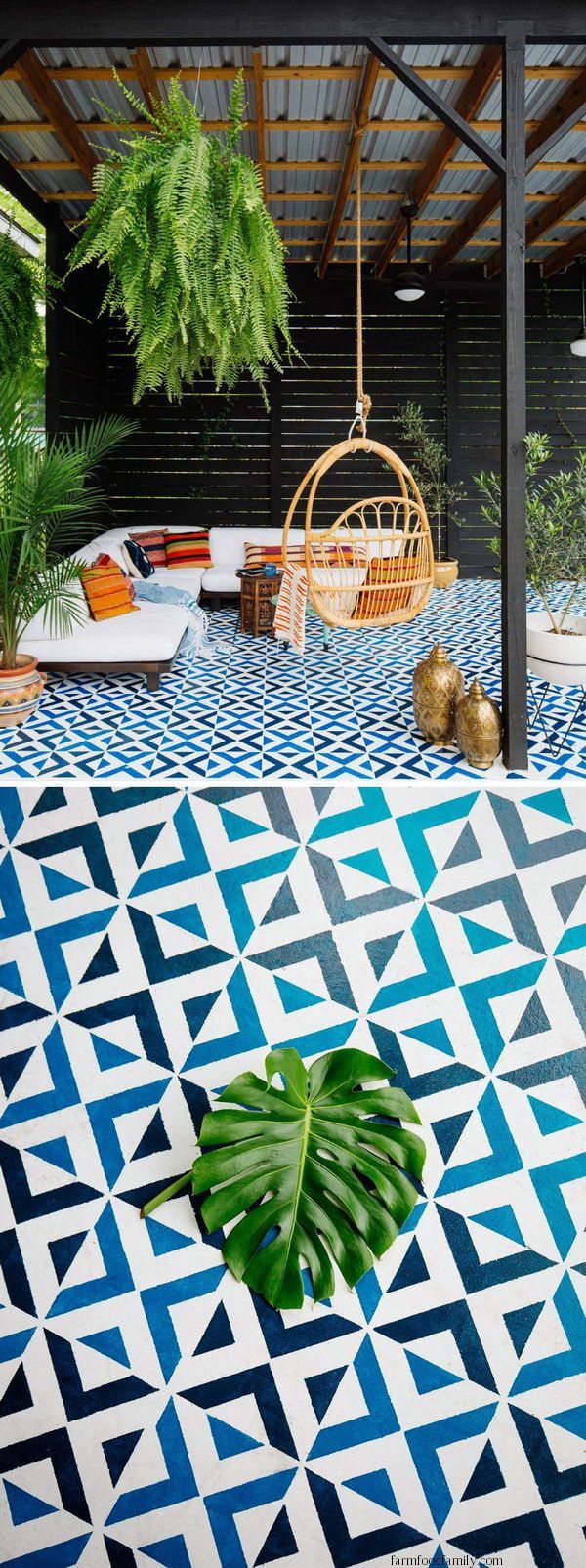 Painted Patio Tiles