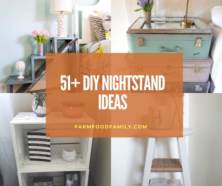 51 Adorable Diy Nightstand Ideas And, Inexpensive Side Table Ideas