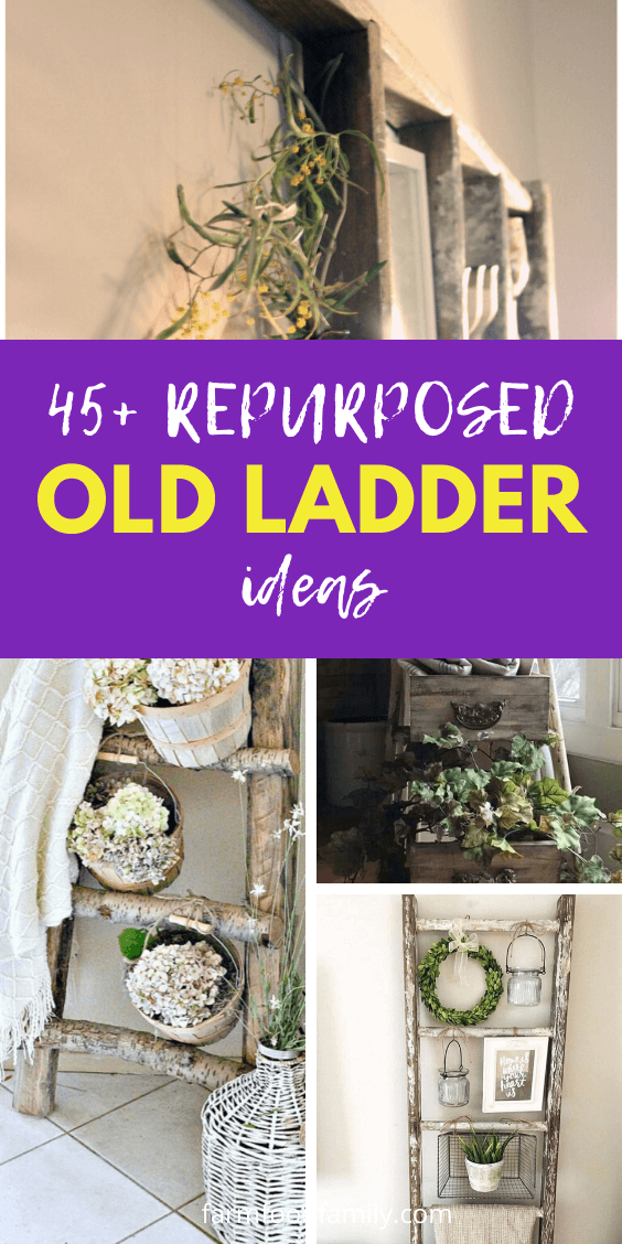 diy recycled old ladder ideas