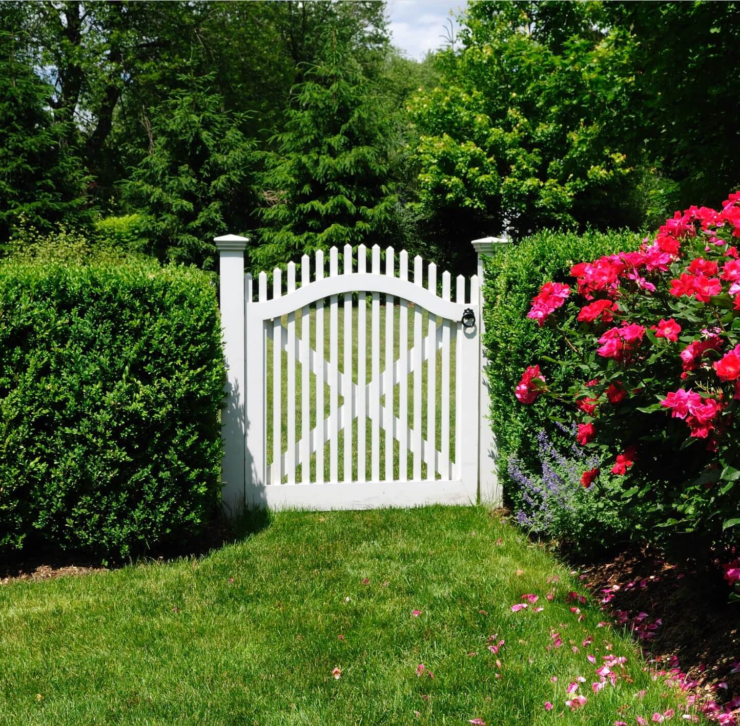 White farmhouse gate
