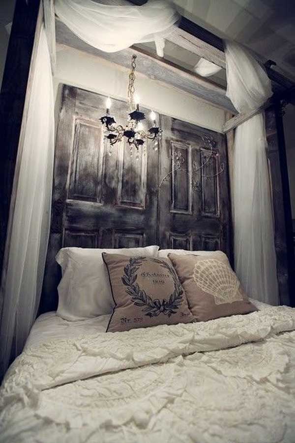 Use old doors to hang the curtain