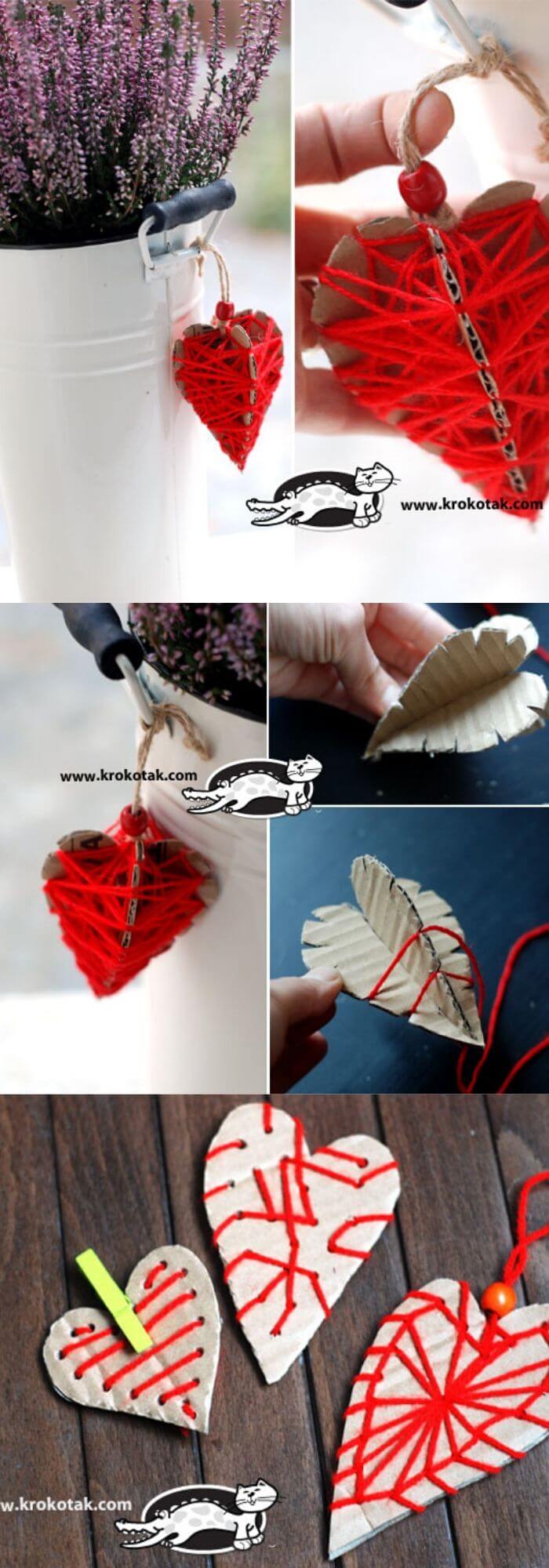 Heart from cardboards | Heart-Shaped Crafts For Valentine's Day