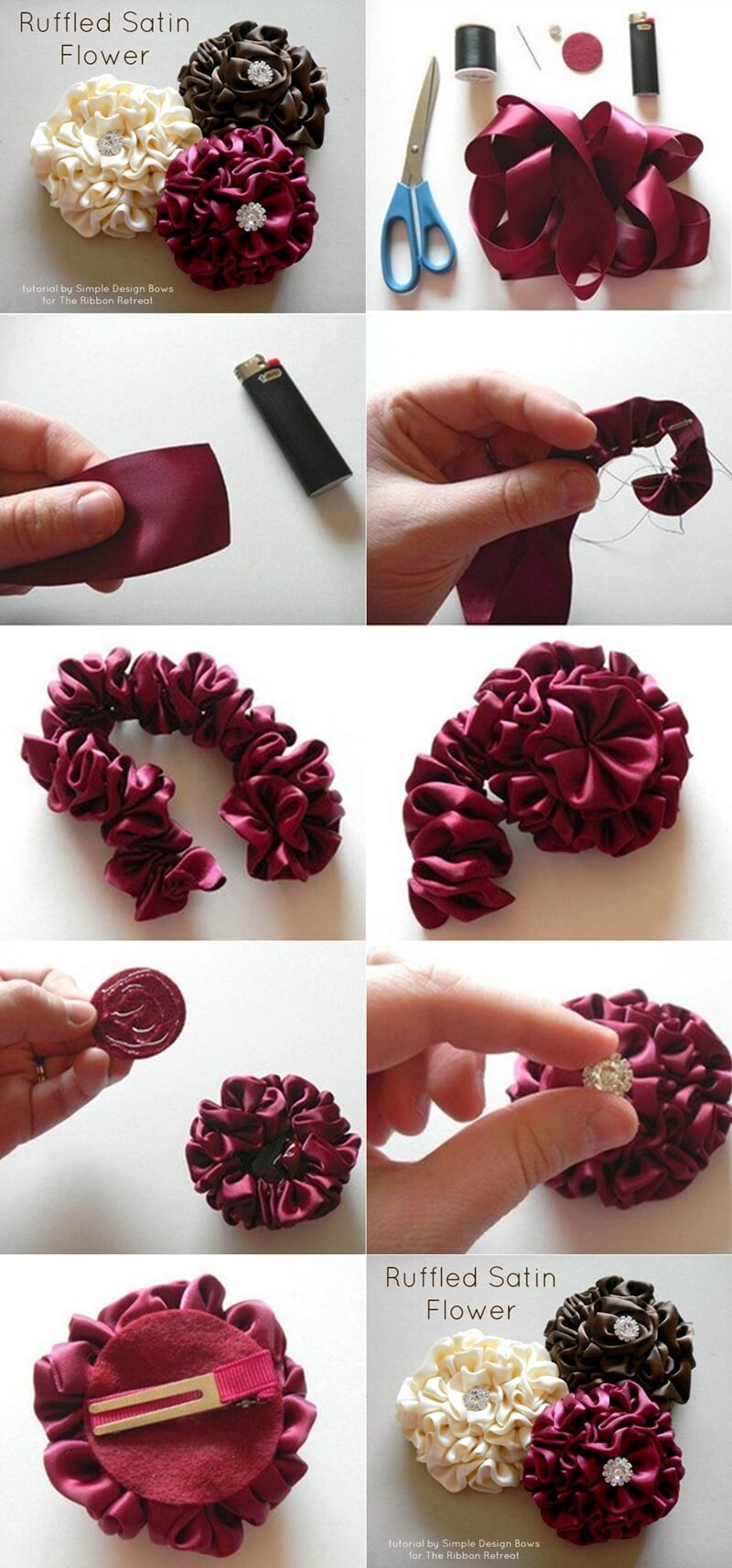 3 diy fabric flower ideas