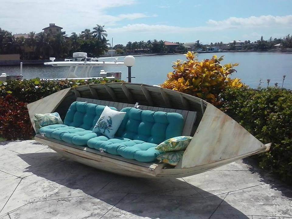 Boat bench | Beach-Style Outdoor Ideas For Your Porch and Backyard