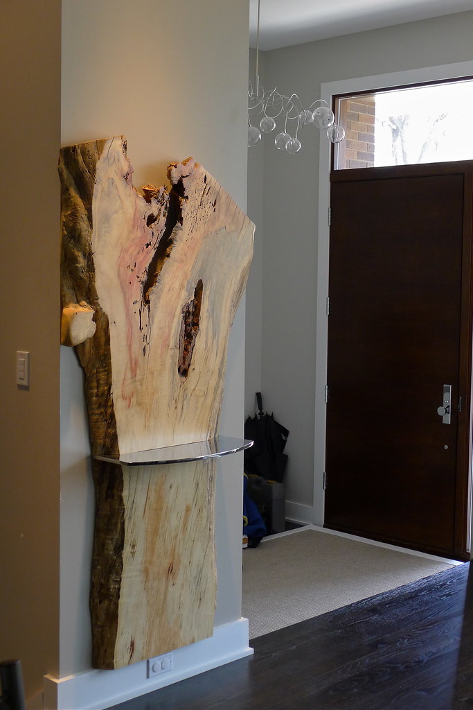 Live edge wall mounted console