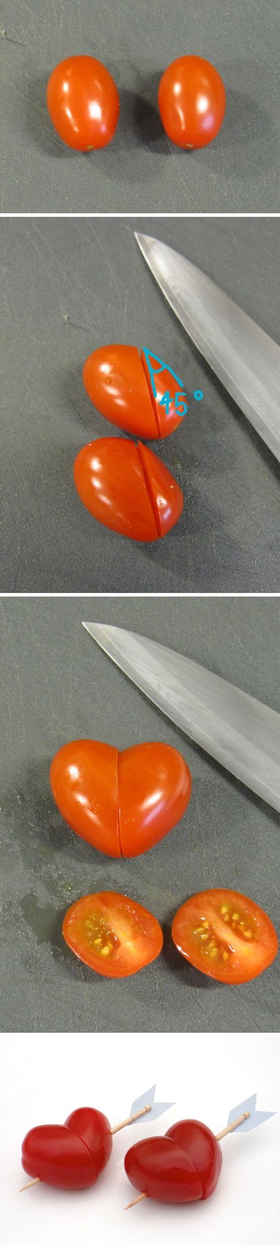 Cherry tomato hearts | Heart-Shaped Crafts For Valentine's Day