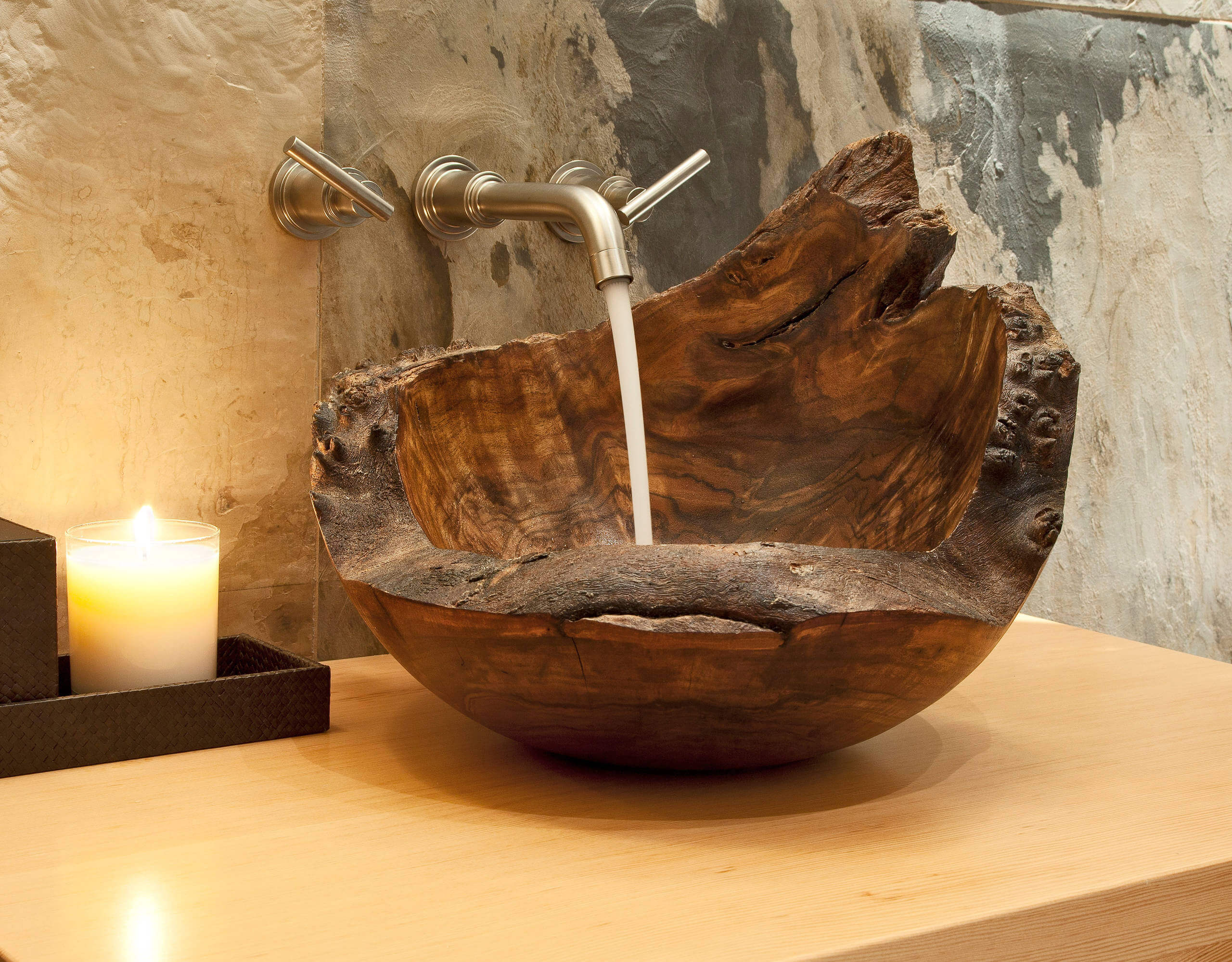 Oriental wooden bowl