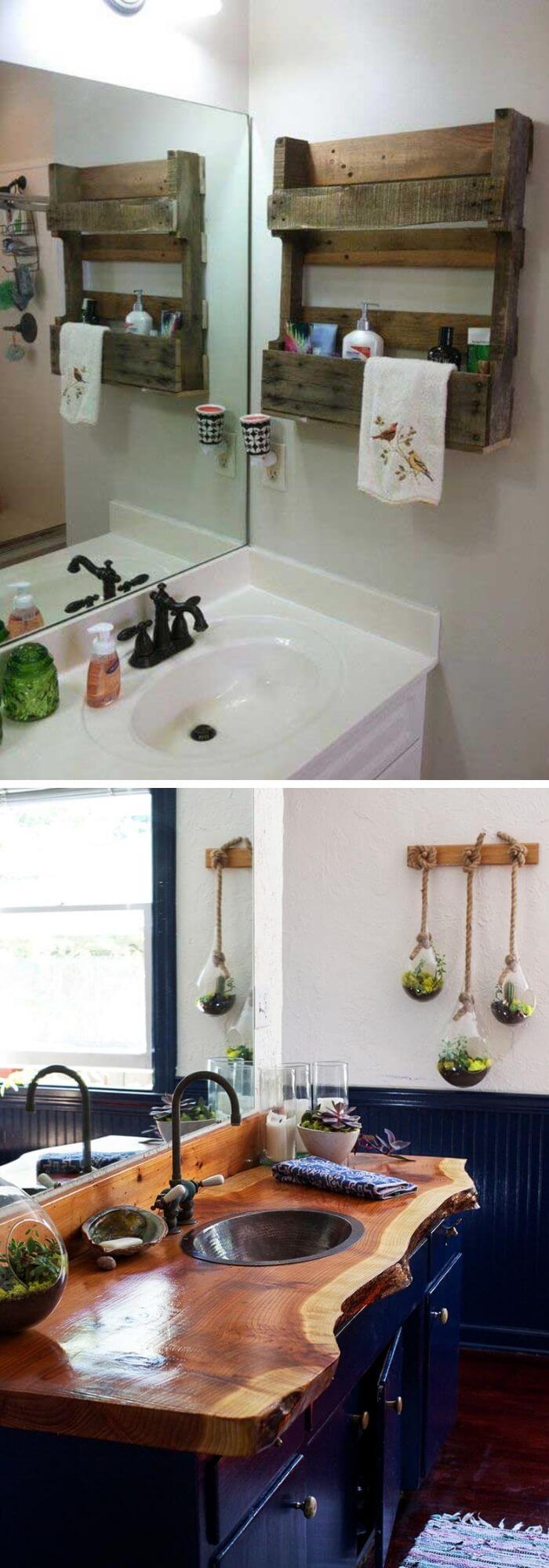 Bathroom wooden sink