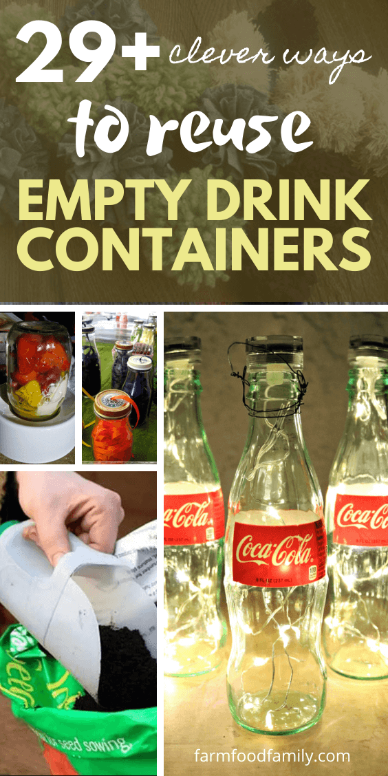 reused empty drink container ideas