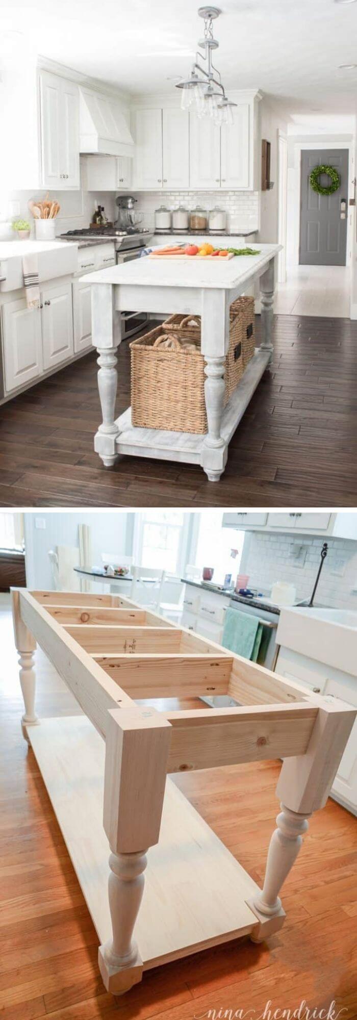 18+ Rustic DIY Kitchen Island Ideas & Designs With Instructions ...