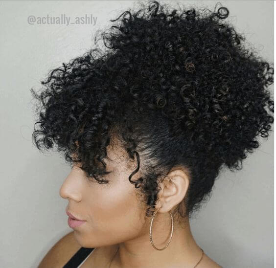 High Curl with Bangs Hairstyle