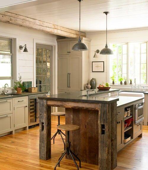 20 Rustic Diy Kitchen Island Ideas, How To Build A Rustic Kitchen Island With Seating