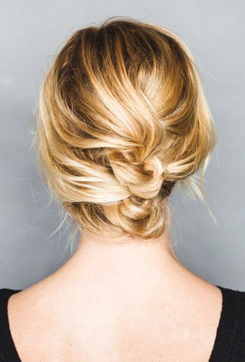 Messy Twisted Bun Hairstyle