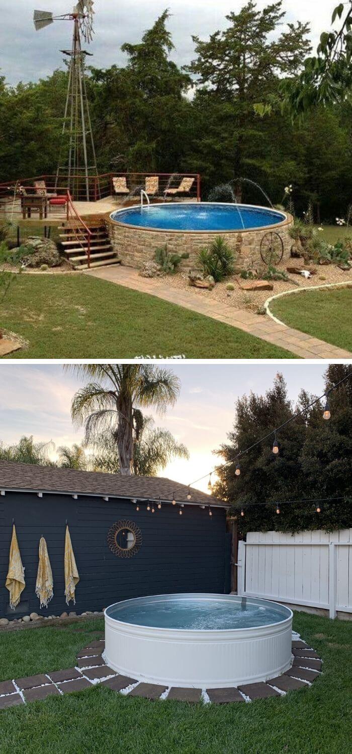 Backyard DIY Stock Tank Pool