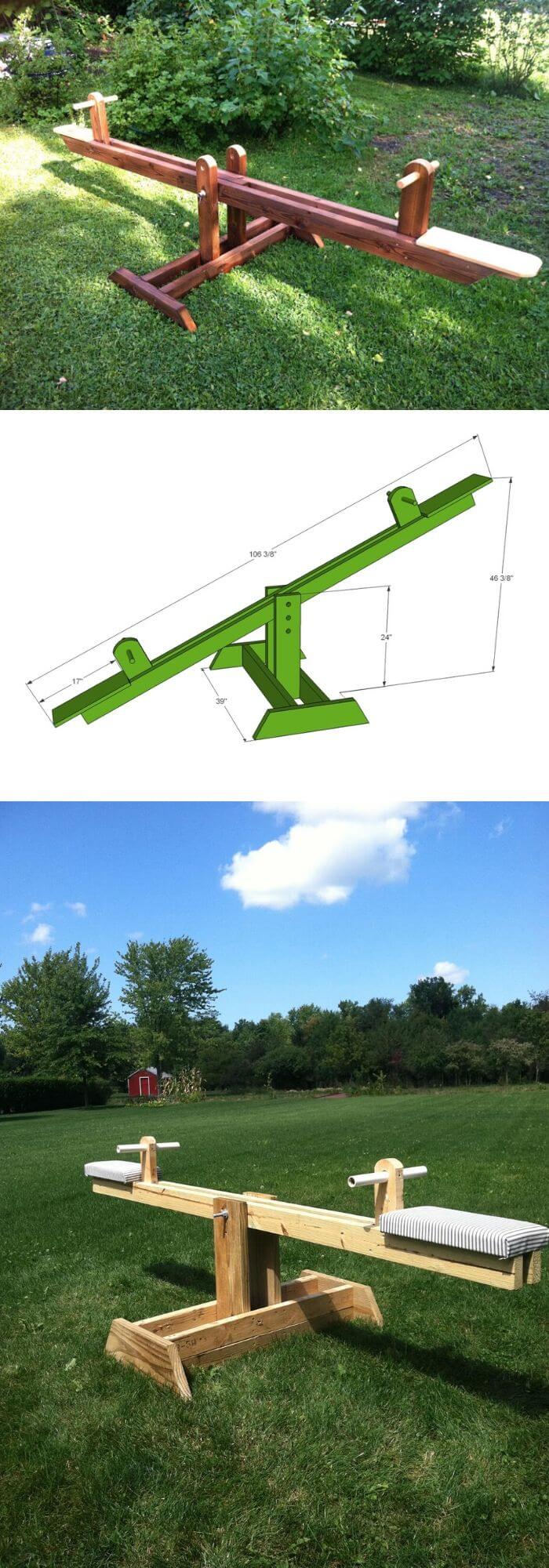 A Backyard with a See-Saw