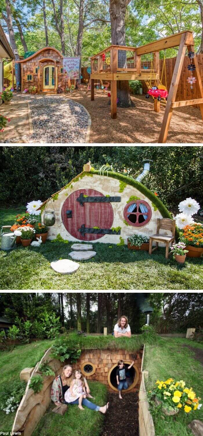 A Backyard with Hobbit House