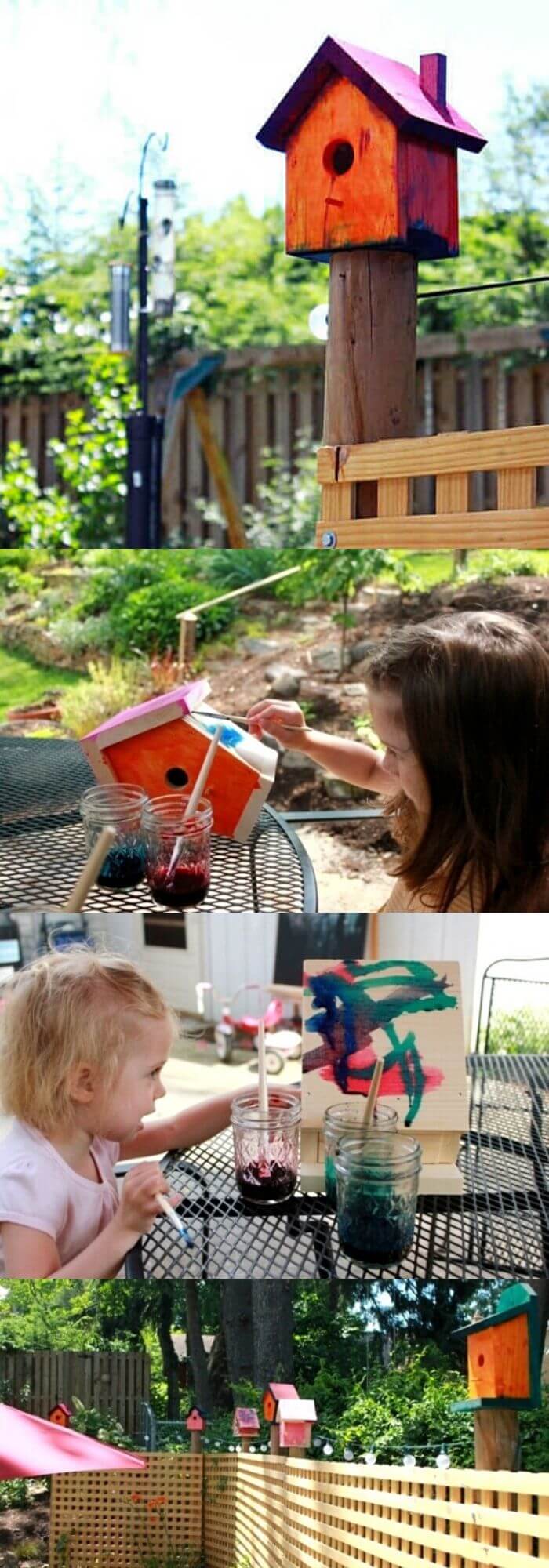 Paint Birdhouses with Kids