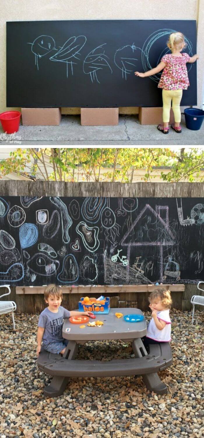 Backyard DIY Outside Chalkboard