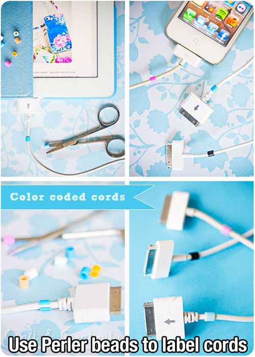 Use perler beads to label cords