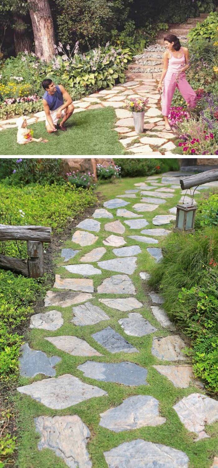 Backyard DIY Stone path