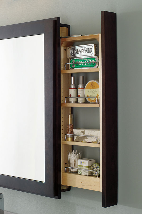 23 Creative Pull Out Storage Ideas And, Vanity Mirror Cabinet With Side Pullouts
