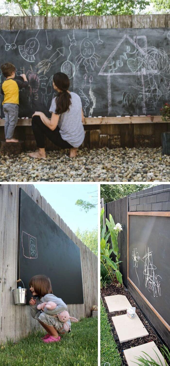 A Backyard with Chalkboard