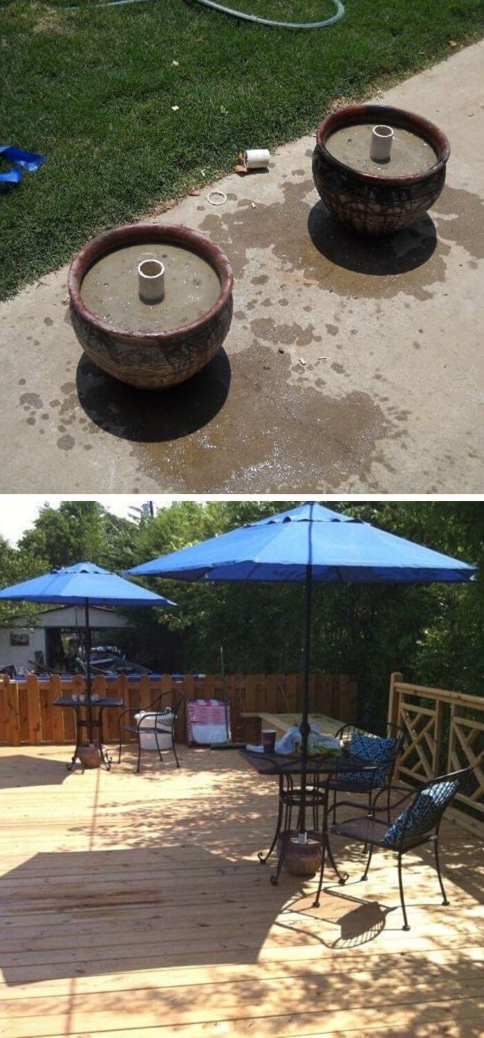 Backyard DIY Umbrella Stand
