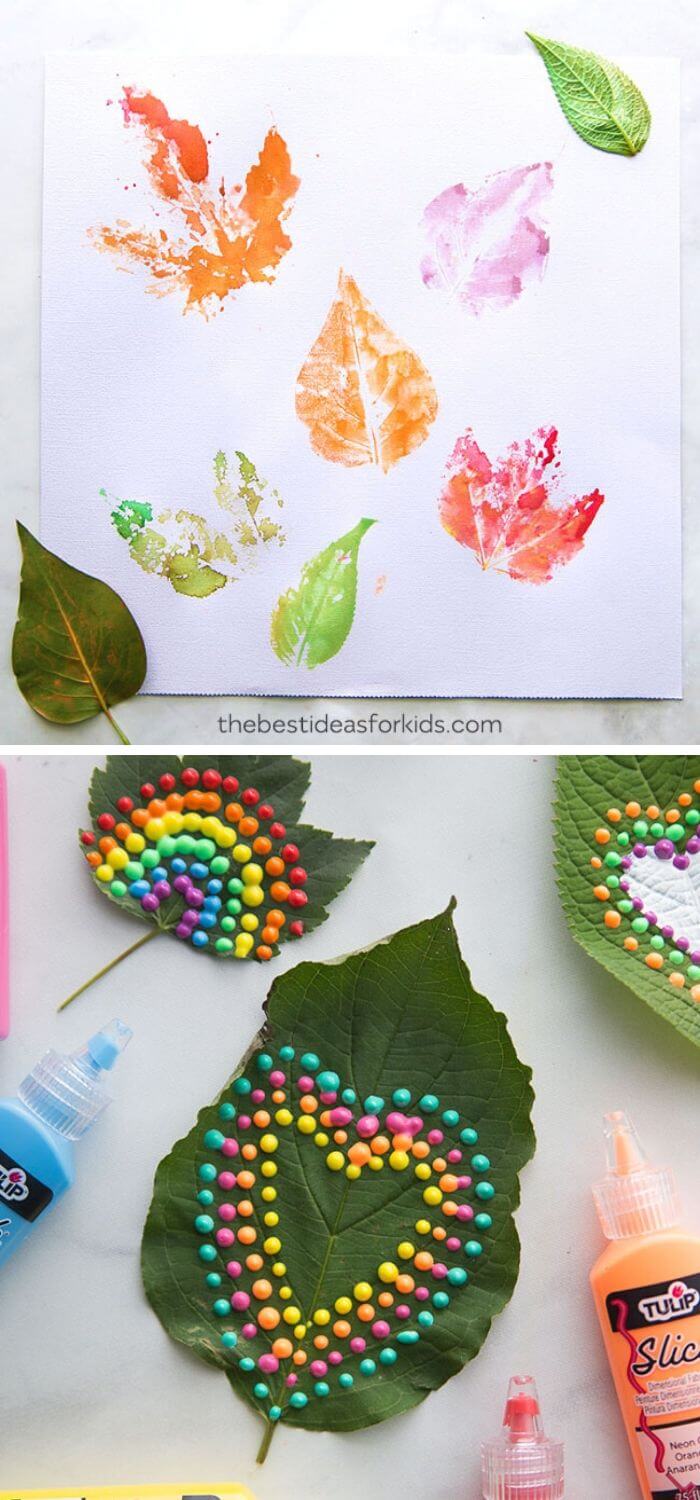 Leaf painting craft
