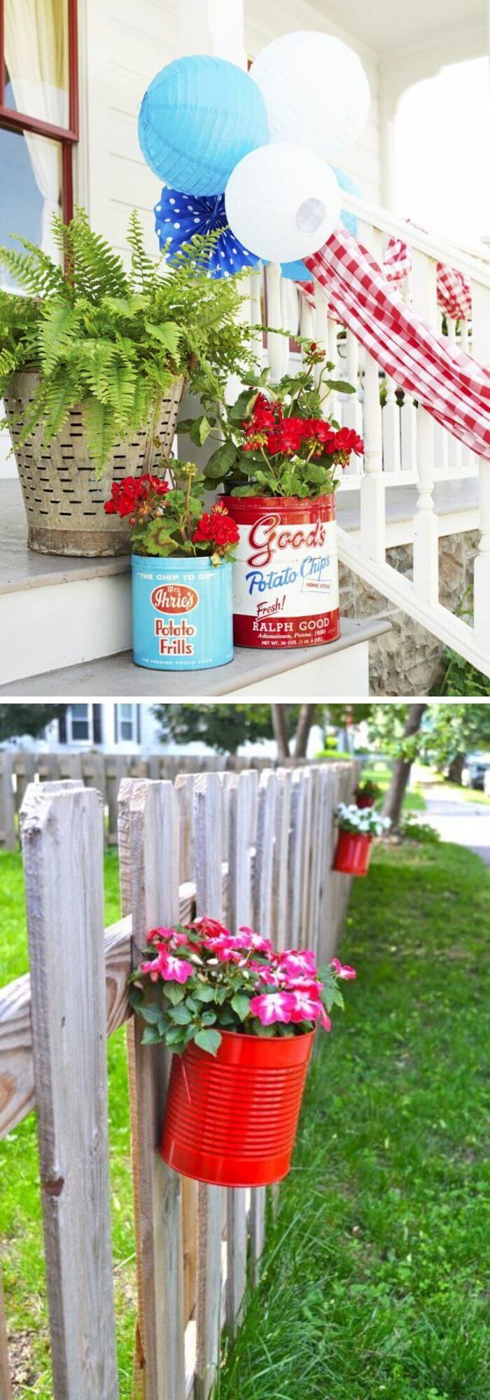 A Backyard with Recycled Vintage Tins