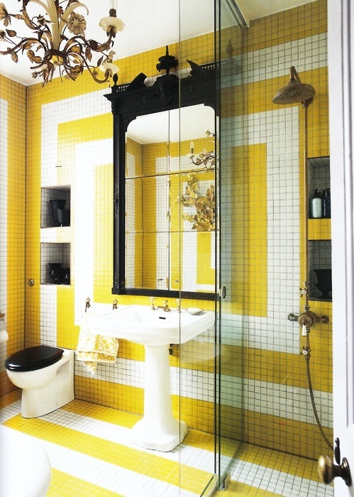 Yellow and white tiles