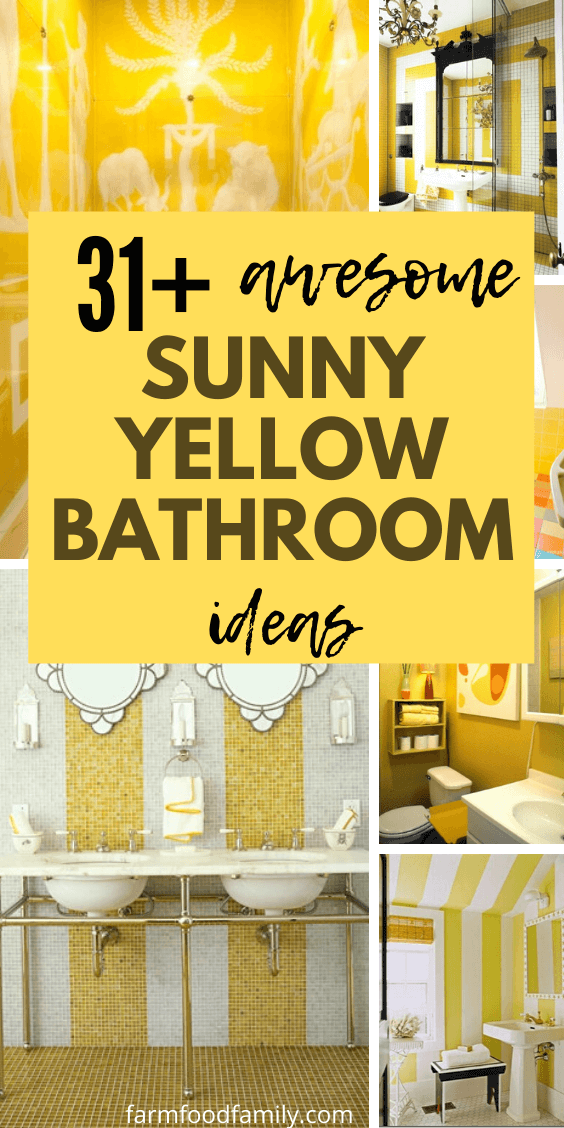 Beautiful Sunny Yellow Bathroom Ideas, Decorating Ideas For Yellow Bathroom