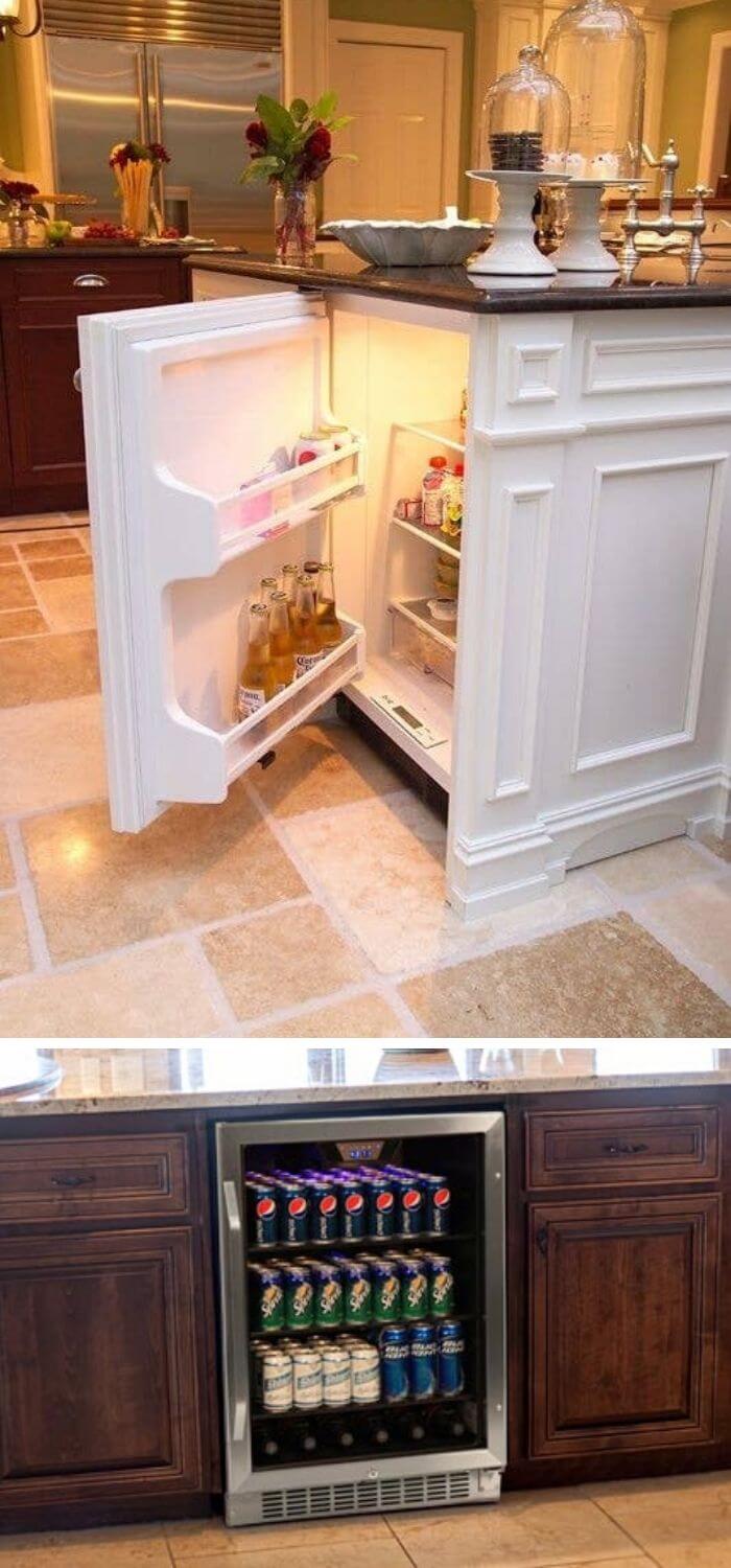 Create a mini fridge in your kitchen for beer and other stuff