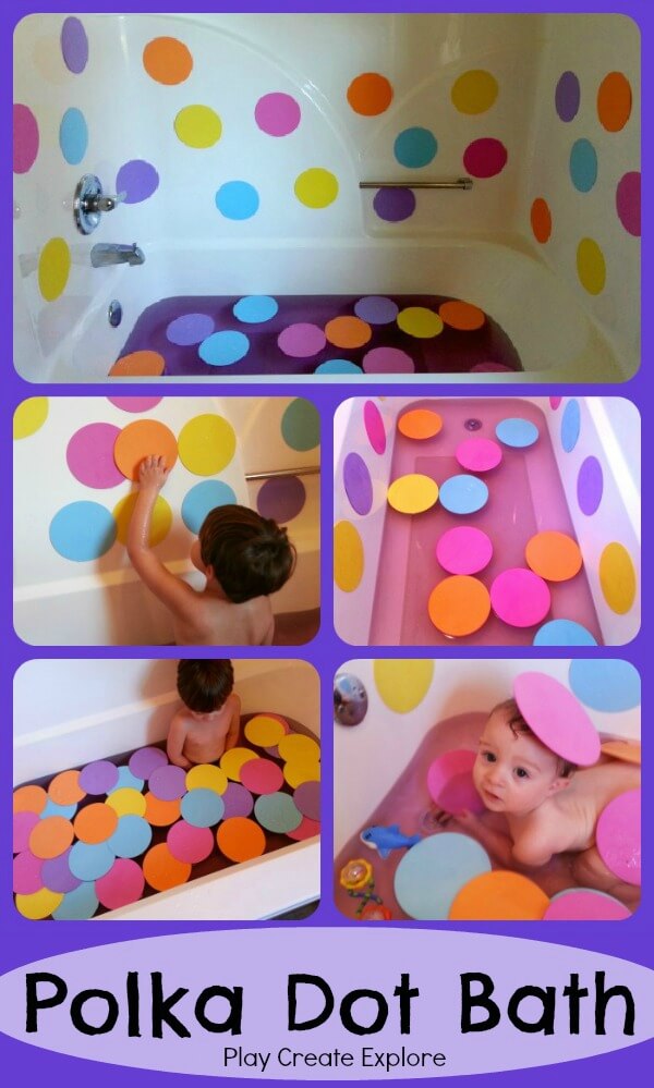 Turn a regular bathtub into colorful cool polka dots